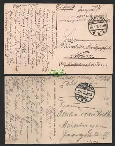 154103 AK Ohrdruff Hohenlohestraße 1918 Marktstraße 1915 Feldpost