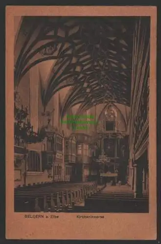 154333 AK Belgern Elbe Kircheninneres um 1920