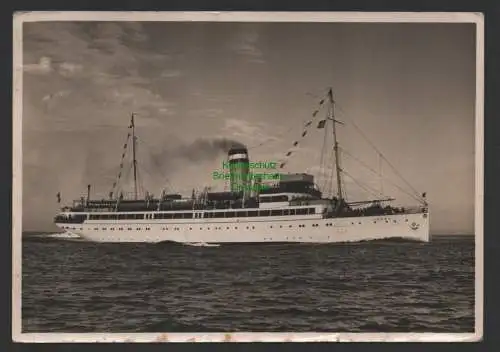 154389 AK Dampfer Cobra Auf hoher See Helgoland 1936