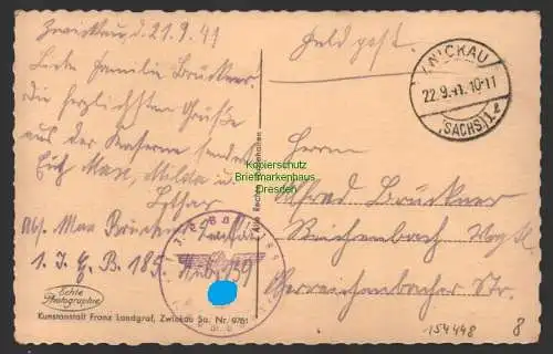 154448 AK Zwickau Sa. Kaserne Feldpost 1941