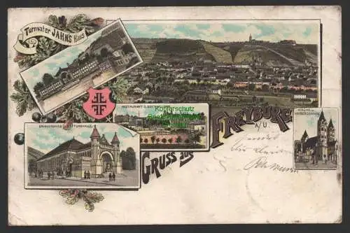154407 AK Freyburg Unstrut Litho 1898 Turnvater Jahn Haus Turnhalle Restaurant z