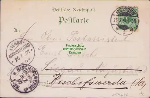 154642 AK Meissen Litho 1897 Rathaus Albrechtsburg Elbbrücke Wein Weib Gesang