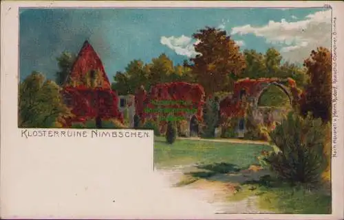 154638 AK Klosterruine Nimbschen Litho Künstlerkarte Herm. Rudolf 1910