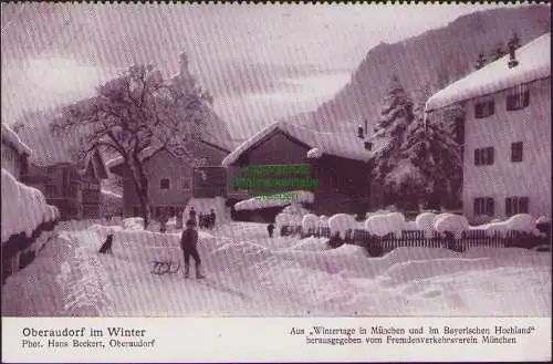 154761 AK Oberaudorf Kr. Rosenheim 1915 im Winter Framdenverkehrsverein München
