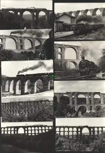 155396 9 Fotos AK Format 15 x 10,5 cm Vogtlandbrücken Bahnhof Pirk 381182 38 205