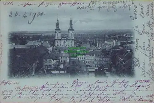 155903 AK Liegnitz Legnica Panorama Mondscheinkarte 1900