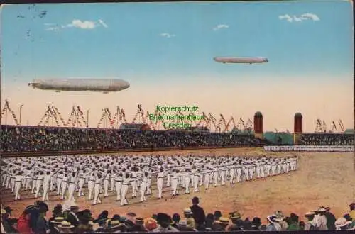 155805 AK Leipzig 1913 Leipzig Turnfest Festplatz Zeppelin