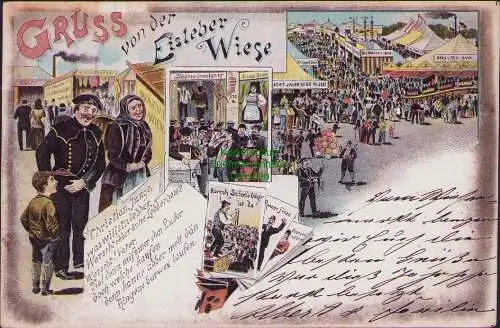 155802 AK Gruss vom Jahrmarkt Rummel Eisleber Wiese 1901 Litho Südsee Insulaner