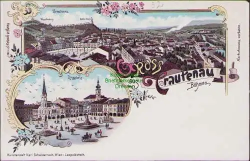 155809 AK Trautenau Böhmen Trutnov Litho um 1900 Ringplatz Kapellenberg