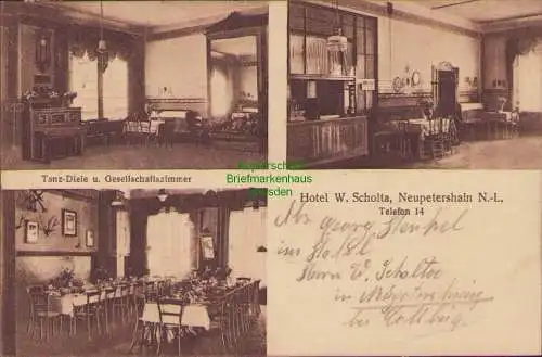156335 AK Neu Petershain N.-L. Neupetershain 1927 Hotel W. Scholta Tanz Diele