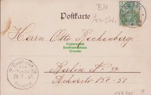 156903 AK Bernsee b. Marienwalde Kr. Arnswalde 1901 Brauers Gasthof Wassermühle