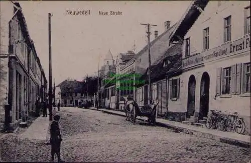 156842 AK Drawno Neuwedell Kr. Arnswalde 1918 Neue Straße Detillation u. Materia