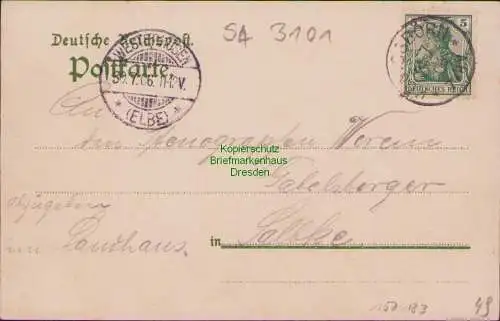 157183 AK Wahlitz Gommern 1906 Wolters Gasthof Gewerkschafts Garten