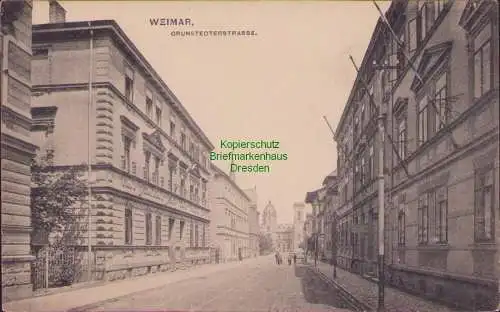 157228 AK Weimar gedruckt 1907 Grundstedterstrasse ; beschrieben 1916 