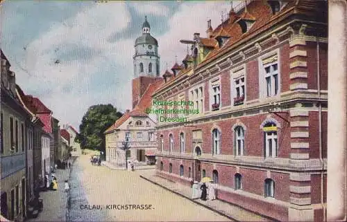 157723 AK Calau 1916 Kirchstrasse