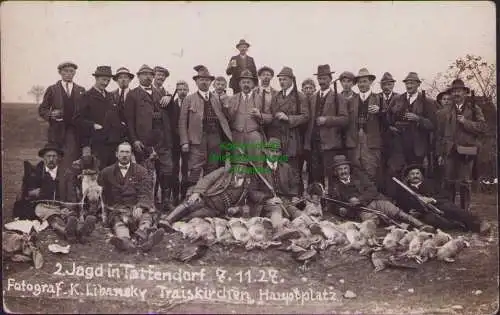 158563 AK Tattendorf Niederösterreich Hasenjagd Fasan Jäger Foto Traiskirchen
