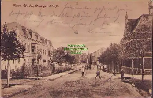 158554 AK Mewe Weichsel Wpr. Gniew 1918 Danziger Straße