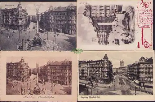 160102 4 AK Magdeburg 1898 Hasselbachplatz Hasselbachbrunnen 1915