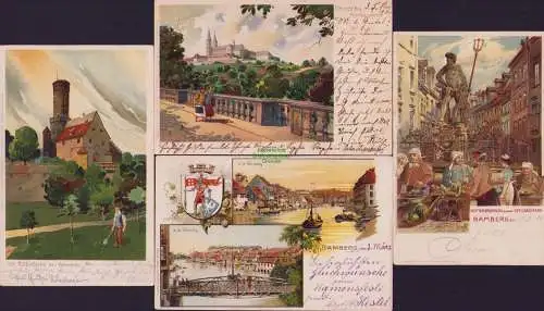 160227 4 AK Bamberg Michaelsberg Litho Künstlerkarte Venedig Altenburg NEPTUN