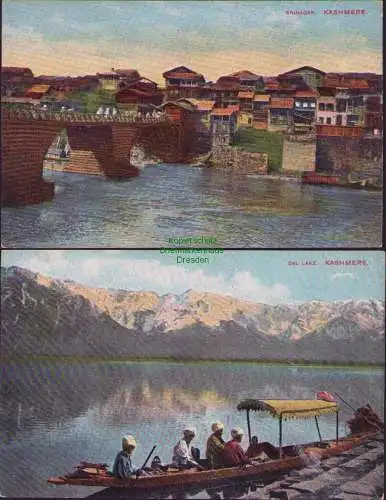 160069 2 AK SRINAGAR KASHMERE DAL LAKE KASHMERE um 1915