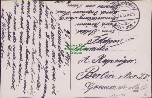 160505 AK Insterburg Opr. 1916 Totalansicht Feldpost