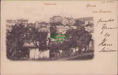 160570 AK Gruss aus Sassnitz Totalansicht 1901 