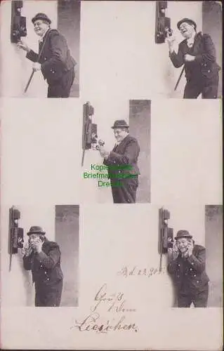 160613 AK Berlin 1905 Telefon Telefonat Wandtelefon