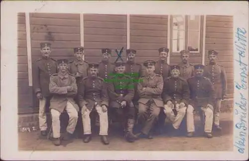 160714 AK Wurzen 1915 Soldaten Fotokarte Bruder Ernst Militär Uniform Feldpost