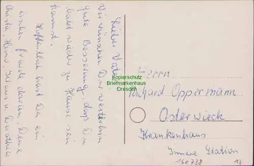 160738 AK Winnigstedt Kirche Wassermühle Dorfstraße um 1950