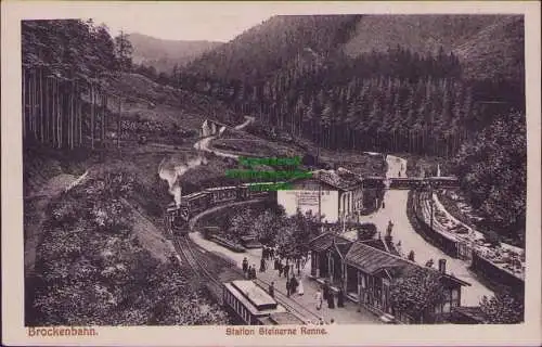 160745 AK Brockenbahn Station Steinerne Renne um 1920 R. Lederbogen Halberstadt