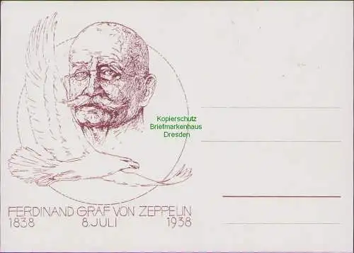160885 AK Künstlerkarte FERDINAND GRAF VON ZEPPELIN 1838 8.JULI 1938 Berlin