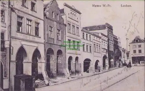 161209 AK Mewe W.-Pr. um 1910 Lauben WAARENHAUS