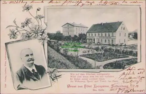 161630 AK Falkenberg Bez. Halle Hotel Kronprinz 1900 Restauration