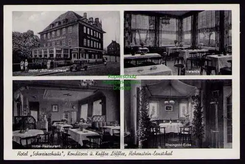 162139 AK Hohenstein-Ernstthal um 1930 Hotel Schweizerhaus Konditorei Kaffee