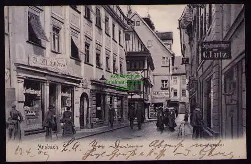 162147 AK Ansbach 1909 Utzstrasse Geschäfte 