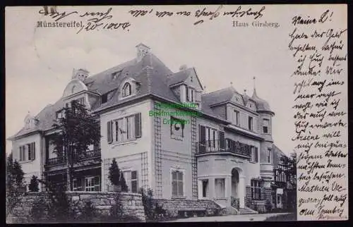 162277 AK Bad Münstereifel 1904 Haus Girsberg 