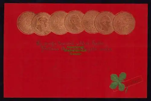 162480 AK dekorative Münzprägekarte Prosit Neujahr 1901 Kaiserreich Goldmünzen