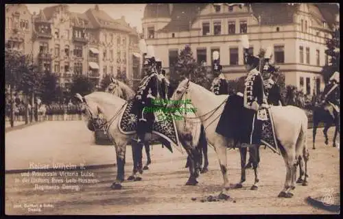 162454 AK Kaiser Wilhelm II. Prinzessin Victoria Luise Husaren Regiment Danzig