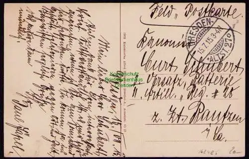 162485 AK Dresden Ministerien Feldpost 1915