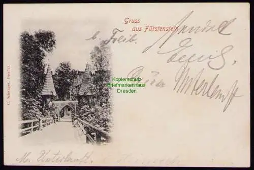162491 AK Fürstenstein Schlesien Zamek Ksiaz Eingang zur alten Burg 1902