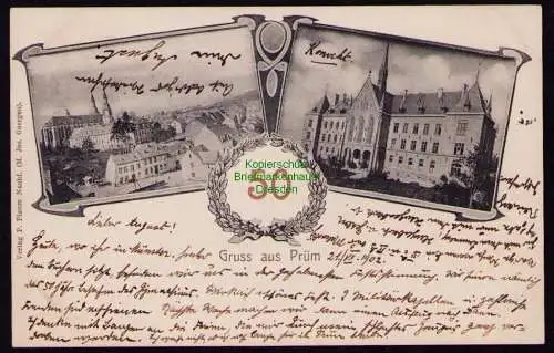 162275 AK Prüm 1902 50 Jahre Schule Jubiläum Kaserne ???  