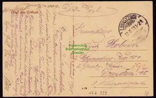 162339 AK Zöthain Lommatzsch 1918 Gasthaus Richter Brückenstrasse Dorfstrasse