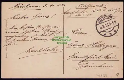 162532 AK Güstrow Gesamtansicht 1916 Feldpost