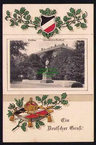 162648 AK Cottbus 1916 Alvensleben Denkmal Ein Deutscher Gruß