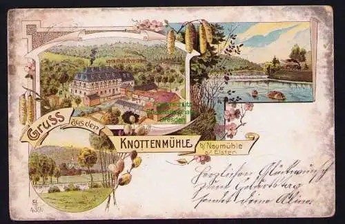162654 AK Knottenmühle Litho Knottengrund Neumühle Elster Greiz 1901