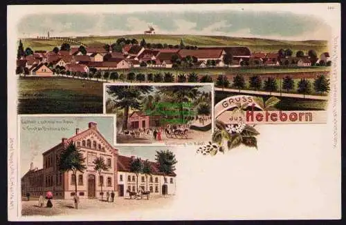 162611 AK Heteborn Litho um 1900 Domburg mit Hakel Gasthof zum schwarzen Ross