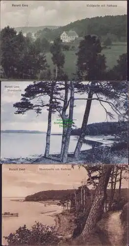 165330 3 AK Kurort Lenz Waldpartie mit Kurhaus Strandpartie 1917 1918 Ogorsolke