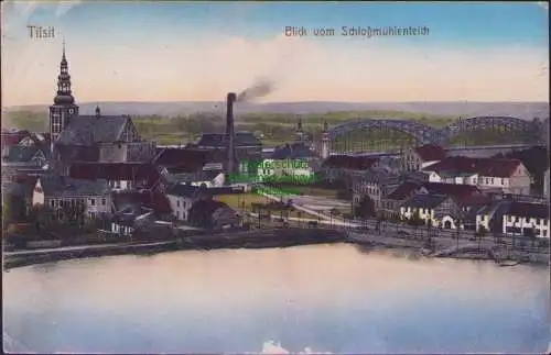 165451 AK Tilsit Ostpr. 1914 Blick vom Schloßmühlenteich