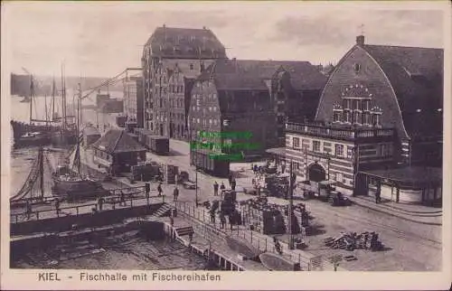 165462 AK KIEL Fischhalle mit Fischereihafen 1935