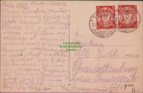 165523 AK Danzig 1926 Jopengasse mit Marienkirche